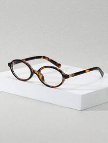 1/2pcs Vintage Hip Hop Retro Small Oval Eyeglasses, Minimalist Versatile Fashion