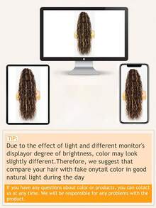 Tóc giả đuôi ngựa dài 28 inch, kiểu gợn sóng xoăn, sợi tổng hợp nhiều lớp chịu nhiệt, tóc giả sợi chịu nhiệt gợn sóng xoăn, unisex, dễ đeo, màu đen nâu, phù hợp cho tiệc tùng và tạo kiểu hàng ngày, phù hợp với mọi tông da, kiểu cơ bản, sợi chịu nhiệt cao, vẻ ngoài tự nhiên. - Màu nâu highlight - Xem 8