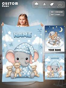 1pc Custom Name Blanket For Bed,Personalized Bedding Blanket With Name, Personalized Throws Blanket, Cute Blanket, Best Kids Blanket, Cozy Blanket, Family Gift, Birthday Gifts, Christmas Gifts ,Personalized Gifts, Children's Day Gift, Gift For Son/Daughter, Gift For Friend, Gift For Kids