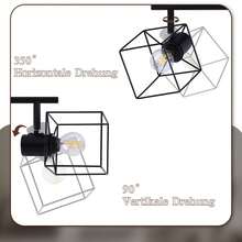 Glitzerlife Ceiling Spotlight Ceiling Lamp Black - E14 Ceiling Light 350° Swivel Ceiling Spots Vintage Metal Spotlights Living Room Lamp For Bedroom Hallway Kitchen - Without Bulb - 3 火焰 - 查看 7