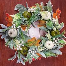 1pc/Halloween Thanksgiving Autumn Simulation Garland Frost Leaf Pumpkin Pendant Door Decoration Window Decoration Props - Multicolor - View 6