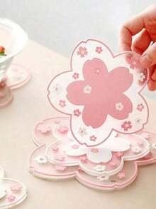 1/2/4pcs Cherry Blossom Silicone Cup Coaster PVC Dining Table Heat Insulation Pad Bowl Pad - Nhiều màu - Xem 4