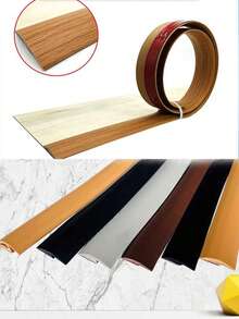 1 Roll Self-Adhesive Wood Grain Floor Edging Trim - Reusable, 99cm PVC Threshold Transition, Matte Finish, Realistic Wood Grain Texture, Easy Installation, Suitable For Living Room And Door Jamb Decor, Wood Grain Pattern - Multicolor - View 11