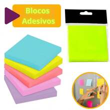 Colorful -Style Sticky Note Pad 76x76mm 100 Sheets Adhesive Notepad - 500 ark-kit - Visa 3