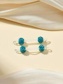 1对可爱塑料假乳环，适合女性日常装饰，多色水钻乳环，可调节无穿孔乳环，假乳环身体饰品 - Fake Nipple Rings - 查看 6