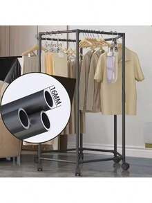 1pc 6-Tier Hexagon Clothes Drying Rack - Thickened Iron Frame, Floor Standing Double Layer Garment Rack, Suitable For Bedroom, Dorm And Balcony, Can Hold Multiple Clothing Items, Commercial Clothing Display Rack, Household Laundry Storage, Convenient Drying Rack - Multicolor - View 7