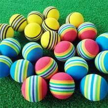 10 Pcs/Set Golf Balls, EVA Foam Rainbow Striped Soft Ball, Ball Diameter 42mm, And Safety