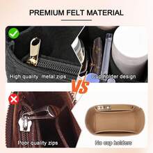 毛毡钱包收纳袋适用于 Picotin 22 18 插袋手提包内袋收纳袋高品质大容量内袋（黑色） - 黑色 - 查看 6