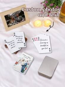 Customized Destination Wedding Guest Signature Playing Cards | Personalized Portable Guest Signature Book (Including Engagement Photos) | Customized Travel Wedding Playing Cards - Multicolor - View 5