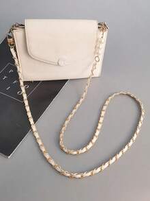 1pc Long Faux Pearl With Leather Crossbody Mobile Phone Chain, Metal Chain Lanyard Gifts For Mother, Family, Friends, Birthday, Holiday Phone Charm - Black - View 5