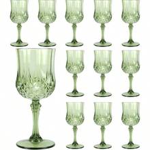 Plastic Wine Glasses Plastic Goblets Vintage Style Cordial Drinking Glasses Wedding Reception, Grand Event Party Supplies 12, New Green - 標準 - 查看 1