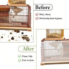 Birdcage Seed Catcher - A Universal Elastic Nylon Net Cover Suitable For Parrot Cages, Featuring A Reusable Lightweight Skirt To Prevent Food Spillage, With Adjustable Round And Square Fencing And A Breathable Design. - White - View 9