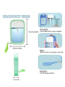 1件/2件 38ml/50ml 便携式高压喷雾瓶, 多种颜色可选, 简约可爱的多色卡片分体瓶, 可重复使用的酒精液体香水旅行便携瓶, 硅胶保护套, 细雾酒精洗手液, 可再填充便携式卡片喷雾瓶, 洗手液瓶,