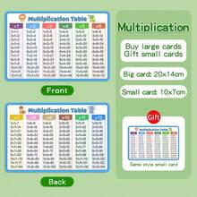 2 piezas Tarjetas didácticas de multiplicación y división para escuela primaria con tablas de suma y resta para aprendizaje temprano de matemáticas, herramienta educativa para práctica de aritmética oral - Multicolor - Ver 9