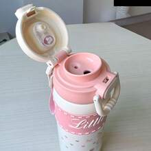 1pc High-Quality Thermal Insulated Tumbler, Portable Double-Wall Stainless Steel Cute Straw Cup