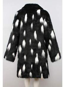 New Men's Square Collar Fluffy Long Coat - Grey - View 2