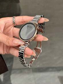 Dây đeo đồng hồ kim loại bất đối xứng 18mm 20mm 22mm - Dây đeo thay thế thời trang tương thích với Samsung Galaxy Watch 7 6 5 4 40mm 44mm, Galaxy Watch 5 Pro, Galaxy Active 2, Watch 6 4, GT6 GT5 GT4 GT3 GT2 Pro, thiết kế khóa bướm, thoải mái và bền bỉ, unisex - Bạc - Xem 7