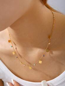 TONSI 1条18K镀金不锈钢精致四叶项链，简约时尚，适合日常佩戴，可作为伴娘、母亲、女儿、朋友的礼物。 - 防水/不鏽鋼/鍍18k金 - 查看 13