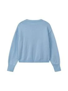 Women Knit Sweater Long Sleeve Crew Neck Fish Pullover Warm Sweater For Fall Winter - Blue - View 6