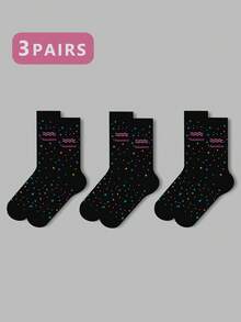 1/2/3 双女士十二生肖袜、白袜、黑袜、中筒袜、艺术袜、运动袜、时尚袜、女童袜、中筒袜、简约袜、休闲袜、适合日常穿着、秋季 - 彩色 - 查看 79