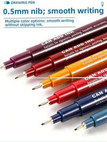 12 Stücke Umrisszeichnungsstifte für Kunst, Manga, Skizzieren, Ausmalen - Verschiedenfarbig - Übersicht 4