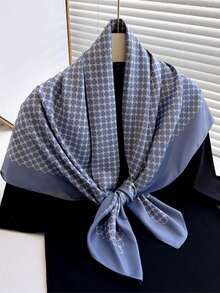 1条春夏新款时尚奢华优雅大方巾，女士百搭单品，适合职业场合，轻盈透气，可作披肩或连衣裙使用。