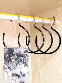 1pc Women's Black & White Waist Belt Hanger, Scarf Rack, Tie Holder, Belt Organizer, Accessory Storage Rack - Multicolor - View 4