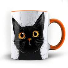 Caneca xicara Gato Gatinho Preto Cat black 25