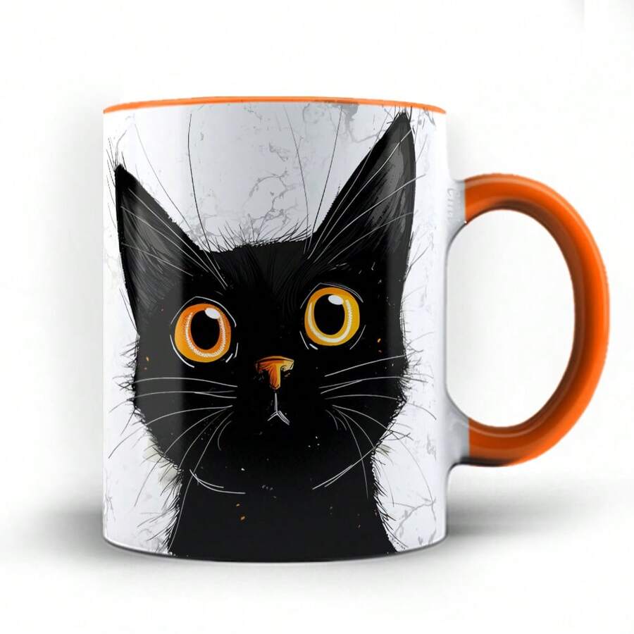 Caneca xicara Gato Gatinho Preto Cat black 25
