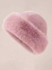 A New Winter Furry Hat For Women In Autumn, Winter, Europe, America, And South Korea. Warm Hat With Fashionable Solid Color, Small Face, Versatile, Mongolian Hat, Thickened Autumn Decor - Straw Hat - View 6