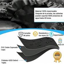 Juego de mesa rectangular para jardín de muebles de patio al aire libre, conjunto combinado al aire libre con cubierta cuadrada impermeable de, para mesas y sillas 315*160*74cm - Medio - Ver 7