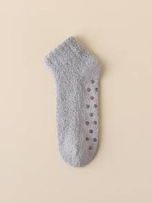 1/4 Pair Women's Thick Coral Fleece Socks With Silicone Anti,Slip Sole, Warm Indoor Home Floor Socks For Winter, Cozy Socks - Multicolor - View 17