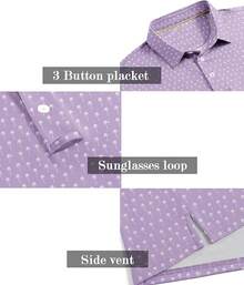 Men's Golf Shirts Short Sleeve Moisture Wicking Performance Print Patterns Casual Collared Golf Polo Shirt For Men-2025 - 紫白 - 查看 6