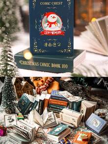 100 Sheets/Book Christmas Planner Base Material Mini Book, 8 Styles Available, Christmas New Year Scene DIY Planner Scrapbook Material Paper, Aesthetic Collage Card Material - Christmas Journal Materials - View 8