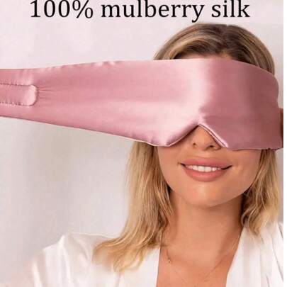 1pc/2pcs 100% Mulberry Silk Luxury Unisex Sleep Eye Mask, Washable & Reusable, Breathable & Blackout, Adjustable, Providing Ultimate Sleep Experience, Suitable For Bedroom, Travel, Office, School, Ideal Gift For Family, Colleagues And Friends, Eye Mask Covers Eyes, Travel Essential
