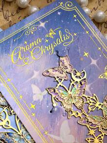 1pc/4pcs Metal Bookmark Butterfly Hollow Out Book Page Clip Pendant - Multicolor - View 3