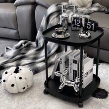 1pc Modern Minimalist Creative Coffee Table With 2-Tier Storage Shelves, Suitable For Living Room, Bedside, Bedroom And Office, Milk & Oil Style Coffee Table, Easy Assembly