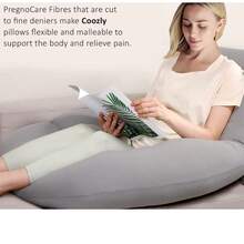 1 pieza Almohada de maternidad fresca y suave,cojin de apoyo lateral en Forma de G con funda extraible,soporte de sueño multifuncional - Gris Claro - Ver 3