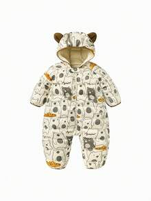 mini bala Baby 3-In-1 Down Romper Soft Warm Water-Resistant Cozy Winter Outerwear