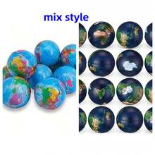 3/6/12/24pcs Squeeze Earth Ball Stress Relief Toys, Mini Earth Globe Balls - Stress Relief Balls, Earth Pattern Balls Or Finger Exercise Balls, School Classroom Office Party Gifts (2.5 Inches) - Blue - View 12