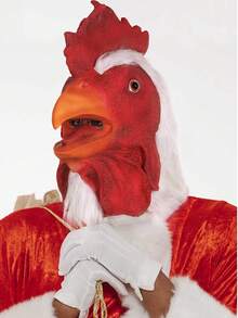 Halloween Costume Role Play Rooster Animal Head Mask, Latex Funny Mask For Children And Adults