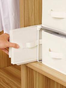 1 件 960D 牛津布衣柜整理箱，衣服整理箱，双手柄折叠储物箱，织物储物箱 - 米色 - 查看 8