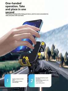 1 件电动自行车/摩托车车把手机支架，快速锁定手机导航支架 - 彩色 - 查看 4