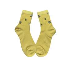 1 双水钻装饰罗纹袜，可爱舒适中筒袜，女士狂欢节长袜和袜子 - 彩色 - 查看 16