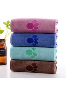 منشفة حيوانات أليفة من 80% بوليستر + 20% نايلون، ماصة وسريعة الجفاف، منشفة استحمام حيوانات أليفة من الميكروفايبر، منشفة تنظيف الكلاب، مزينة بتصميم مطرز