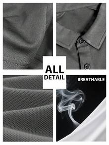 1 Piece Multi-Color Men's Breathable And Comfortable Mesh Sports Polo Shirts. Breathable, Lightweight, Comfortable. Suitable For Basketball, Casual Wear, Football, Tennis And Various Sports Activities Camisas Para Hombre Mens Clothes Camisetas De Hombre Gifts For Men Polo - Xám - Xem 4