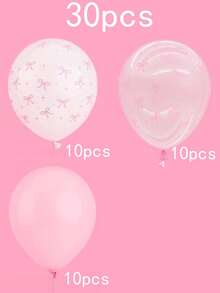 60 个/套粉色蝴蝶结乳胶气球，12 英寸浅粉色透明白色蝴蝶结印花气球，蝴蝶主题生日派对装饰适合女性生日、单身派对、新娘送礼会、婚礼、周年纪念、圣诞节装饰 - 粉色 - 查看 11