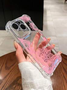 1 Piece Fashion Phone Case Does Not Include Lanyard Or Stand. TPU Luxury Black Lace Black Floral Lace Fashion TPU 1 Unit New Galvanized Four Corners Air Cushion Anti-Drop/Reinforced Transparent TPU Protective Shockproof Premium Case Compatible With Apple 17 Air/17 Professional Max. 16 Professional Max. /16 Pro/16/13 Professional Max. /12 Professional Max 11, 15 Professional Max, 14 Professional Max/, //Note 13 Pro/S23 Ultra/S24 Ultra/S25/A56 Phone Case Spring Birthday Gift - 無色 - 查看 7