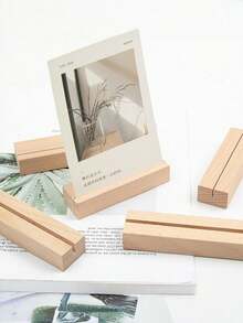1 pieza Soporte de madera para tarjetas postales, Soporte de escritorio creativo para tarjetas, Soporte para calendario, Exhibidor de tarjetas de presentación, Base de madera maciza de haya - Multicolor - Ver 3