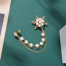 1pc Fashion Elegant Snowflake Chain Brooch Coat Sweater Matching Women's Daily Party Banquet Matching Birthday Gift00 Jewelry Costume Accessories Bag Charms Office Accessories Christmas